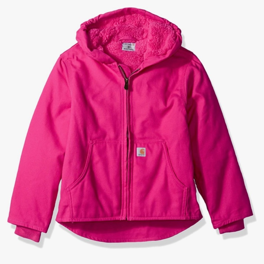 Pink Toddler Infant Carhartt Jacket Canvas and Sherpa